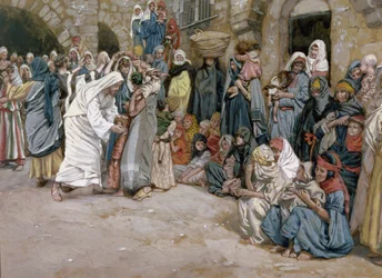Låt de små barnen komma till mig, illustration till The life of Christ, c.1886-96 (gouache på kartong)