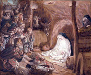 The Adoration of the Shepherds, illustration till The Life of Christ, c.1886-94 (gouache på kartong)