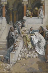 Den blinde och stumma mannen besatt av djävlar, illustration från Vår Herre Jesu Kristi liv (wc över grafit på papper)