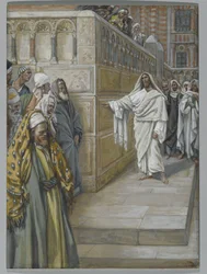 Hörnstenen, illustration från Vår Herre Jesu Kristi liv, 1886-94 (wc över grafit på papper)