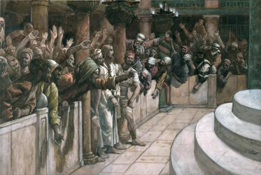 The False Witness, illustration till The Life of Christ, c.1884-96 (wc & gouache på kartong)