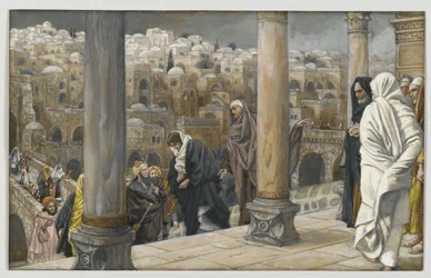 Hedningarna ber att få se Jesus, illustration från Vår Herre Jesu Kristi liv, 1886-94 (wc över grafit på papper)