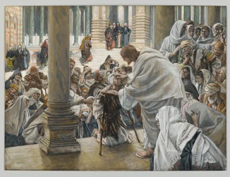 The Healing of the Lame in the Temple, illustration till The Life of Christ, c.1886-94 (wc & gouache på kartong)