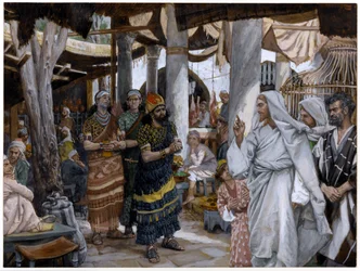 The Healing of the Rulers Son, illustration till The Life of Christ, c.1884-96 (wc & gouache på kartong)