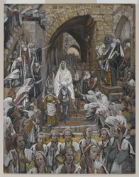 Processionen på Jerusalems gator, illustration från Vår Herre Jesu Kristi liv, 1886-94 (wc över grafit på papper)