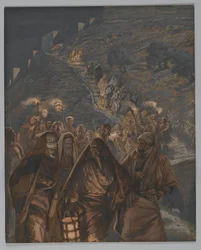 Judas procession, illustration från Vår Herre Jesu Kristi liv, 1886-94 (wc över grafit på papper)