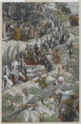 Processionen på Oljeberget, illustration från Vår Herre Jesu Kristi liv, 1886-94 (wc över grafit på papper)