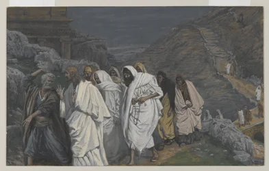 The Protestations of Saint Peter, illustration från The Life of Our Lord Jesu Christ, 1886-94 (wc över grafit på papper)