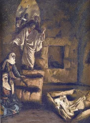 The Resurrection of Lazarus - The Resurrection of Lazarus - från "" The Life of Our Lord Jesus Christ"" - 1899 av James Tissot - The Life of Our Lord Jesus Christ, av Jacques Joseph (Jacques Joseph) Tissot dit James Tissot (1836- 1902)