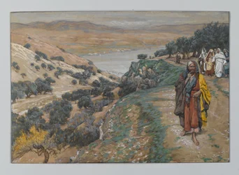 Den rike unge mannen gick sorgsen bort, illustration från Vår Herre Jesu Kristi liv, 1886-96 (wc över grafit på papper)
