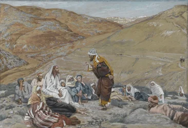The Scribe Stood to Tempt Jesus, illustration från The Life of Our Lord Jesu Christ, 1886-94 (wc över grafit på papper)