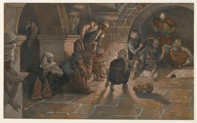 The Second Denial of Saint Peter, illustration från The Life of Our Lord Jesu Christ, 1886-94 (wc över grafit på papper)