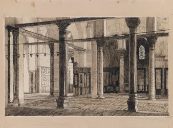 Transept av moskén i El-Aksa, illustration från Vår Herre Jesu Kristi liv (bläck & grafit på kartong)