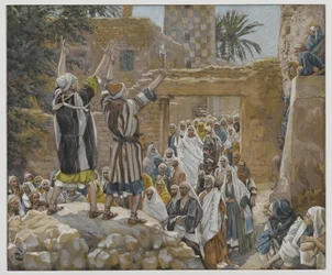 Two Blind Men at Jericho, illustration från The Life of Our Lord Jesus Christ, 1886-96 (wc över grafit på papper)