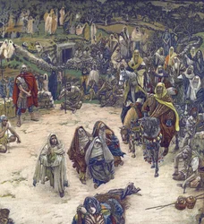 Vad vår Herre såg från korset - Vad vår Frälsare såg från korset - från "" Vår Herre Jesu Kristi liv"" - 1899 av James Tissot - Vår Herre Jesu Kristi liv, av Jacques Joseph (Jacques Joseph) Tissot detta James Tissot (1836-1902)