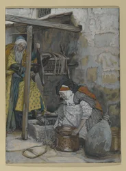 Zacharias och Elizabeth, illustration till The Life of Christ, c.1886-94 (wc & gouache på kartong)