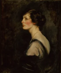 Porträtt av Mary Gascoigne-Cecil när Marchioness of Hartington, ca 1917-18 (olja på duk)