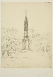 Bristol High Cross i Stourhead Gardens, 25 maj 1819 (penna på papper)