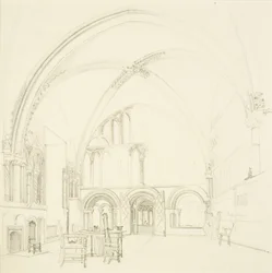 Interiör av Chapter House of Bristol Cathedral