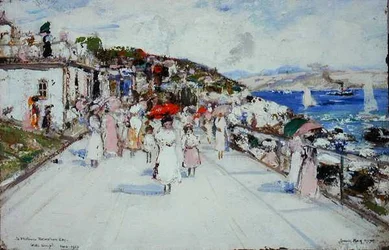 På strandpromenaden