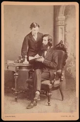 Porträtt av Samuel Edward Warren 1831-1909 med student, före 1877.