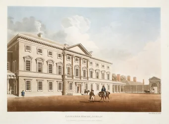 Leinster House, Dublin, 1792 (handfärgad gravyr)
