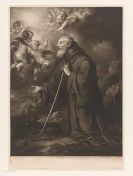 Knästående Saint Francis of Paola i bön