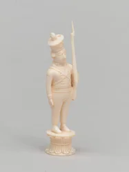 Vit bonde, schackpjäs, Indien, 1820 ca