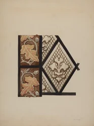 Fönster i målat glas, ca. 1937.