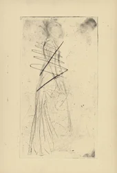 [76] Avtryck från annullerade plåtar av Whistler - [Woman Standing].