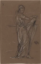 Draperad kvinnlig figur