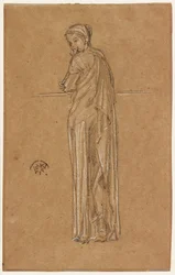 Draperad figur stående