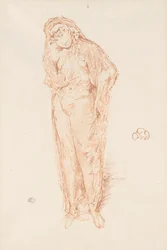 Draperad figur, stående