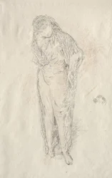 Draperad figur stående