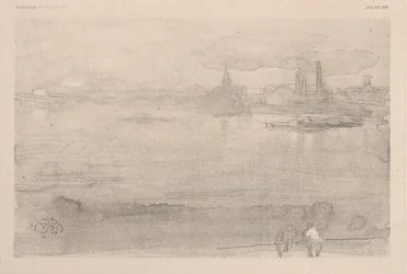 Tidig morgon: Themsen vid Battersea