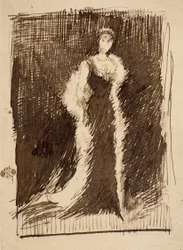 Skiss efter "Arrangemang i svart: Lady Meux"