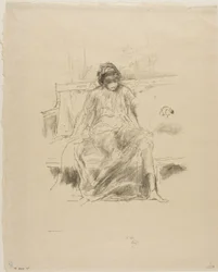 Den draperade figuren, sittande