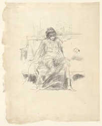 Den draperade figuren sitter