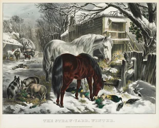 Halmgård, vinter, 1800-tal.
