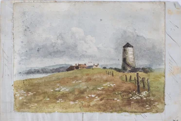 Old Mill at White Hill Point (akvarell och penna)