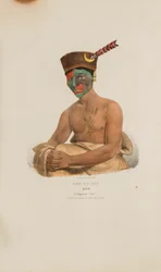 KEE-ME-ONE eller Rain; En Chippewayhövding, från The Aboriginal Portfolio