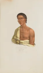 O-HYA-WA-NIM-CE-KEE eller Yellow Thunder; En Chippewayhövding, från The Aboriginal Portfolio