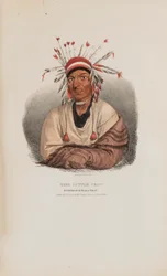 THE LITTLE CROW, en berömd siouxhövding, från The Aboriginal Portfolio