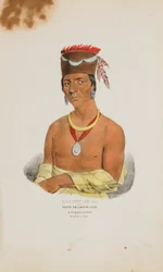 WAA-BIN-DE-BA eller den vithövdade örnen; en Chippewayhövding, från The Aboriginal Portfolio