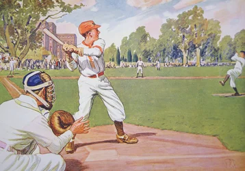 Ivy League College Game på 1920-talet (färg litho)