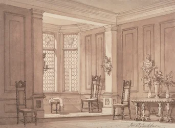 Hall i en gotisk herrgård