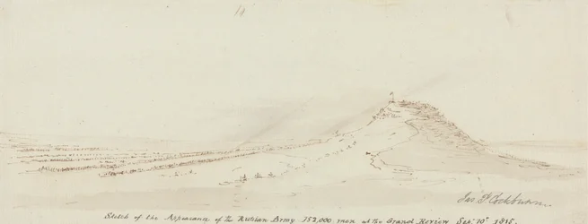 1815 年 9 月 10 日スウェーデンのロシア軍の外観のスケッチ、152,000 人の兵士