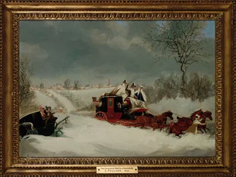 The Liverpool Mail in a Snowstorm nära St. Albans, 1837