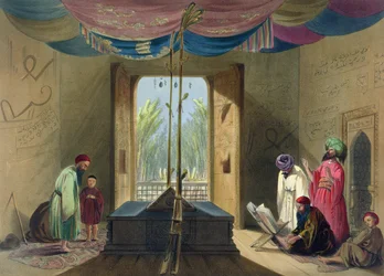 Kejsar sultan Mahmud av Ghaznis moské och grav, plansch 10 ur ”Afghanistans landskap, invånare och dräkter”, graverad av Robert Carrick (ca 1829-1904), 1848