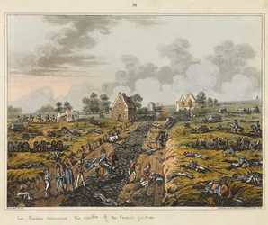 La Belle Alliance, centrum för den franska ställningen, ur "An Historical Account of the Battle of Waterloo